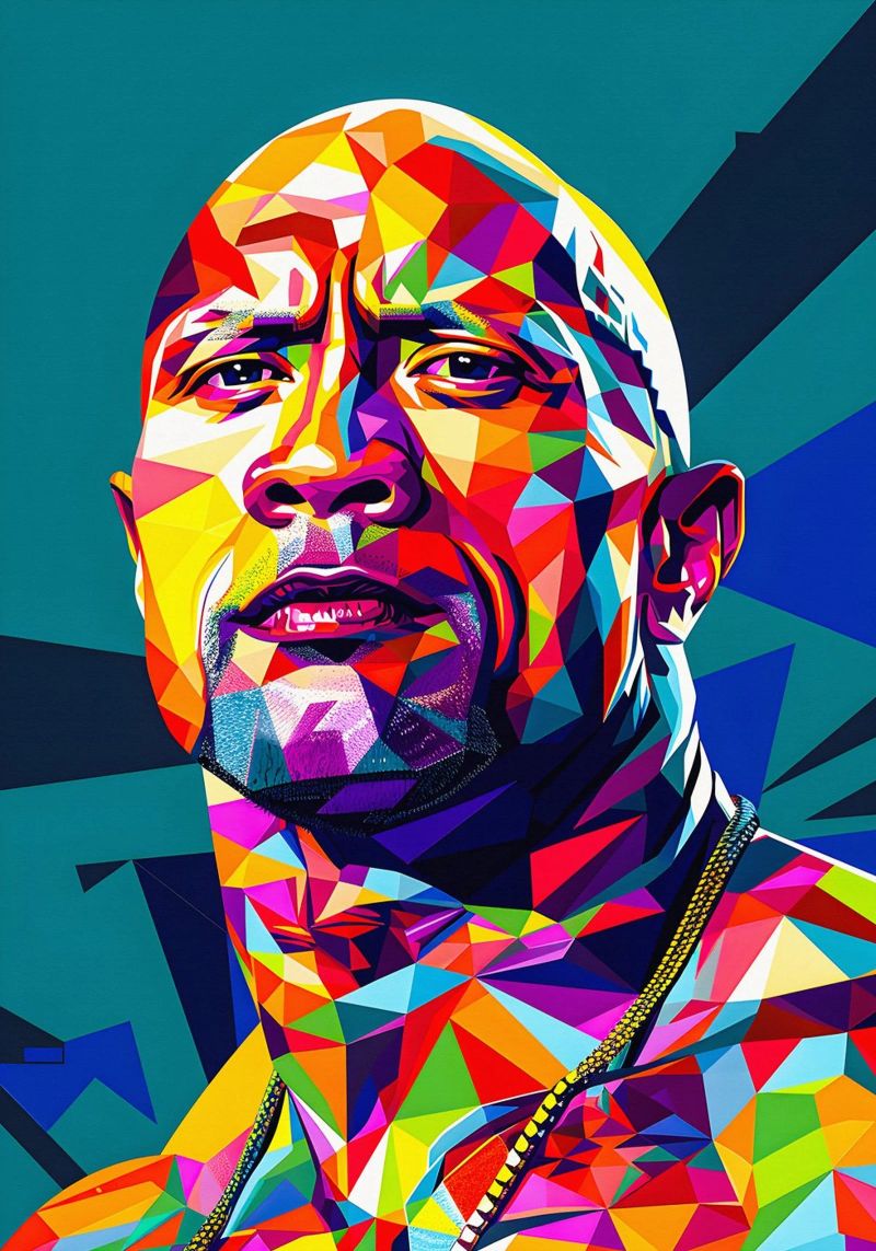 Dwayne Johnson pellicola backlit da HopeStudio