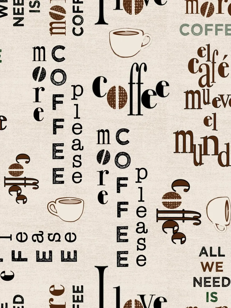 Coffee quotes pattern canvas by Art by Susana Miranda ilustración