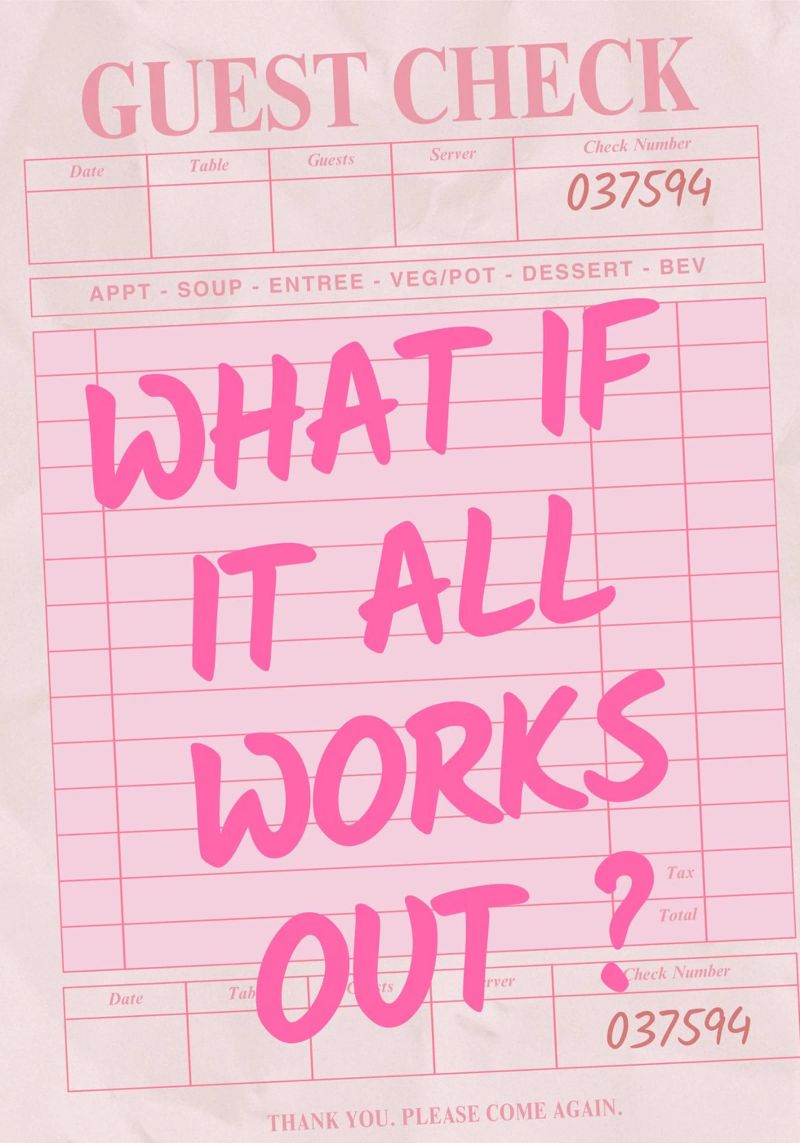 Guest Check,What If It All Works Out, Trendy Typography canvas by pdigitalprints
