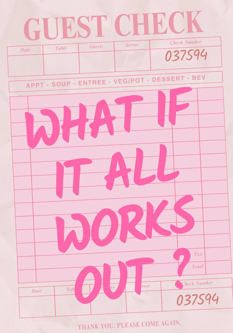 Guest Check, What If It All Works Out, Trendy Typography (en anglais) toile de pdigitalprints