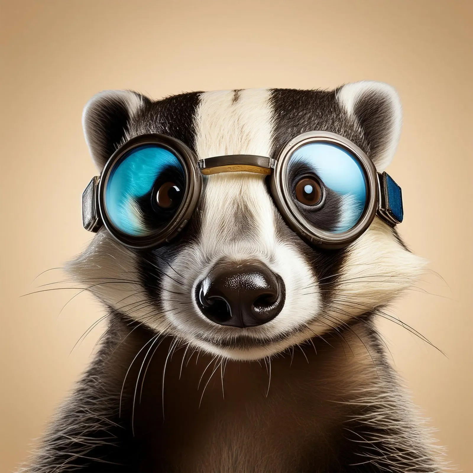 Adventurous Badger in Goggles | Fun Animal Art Print canvas by FlexiDesignsByK