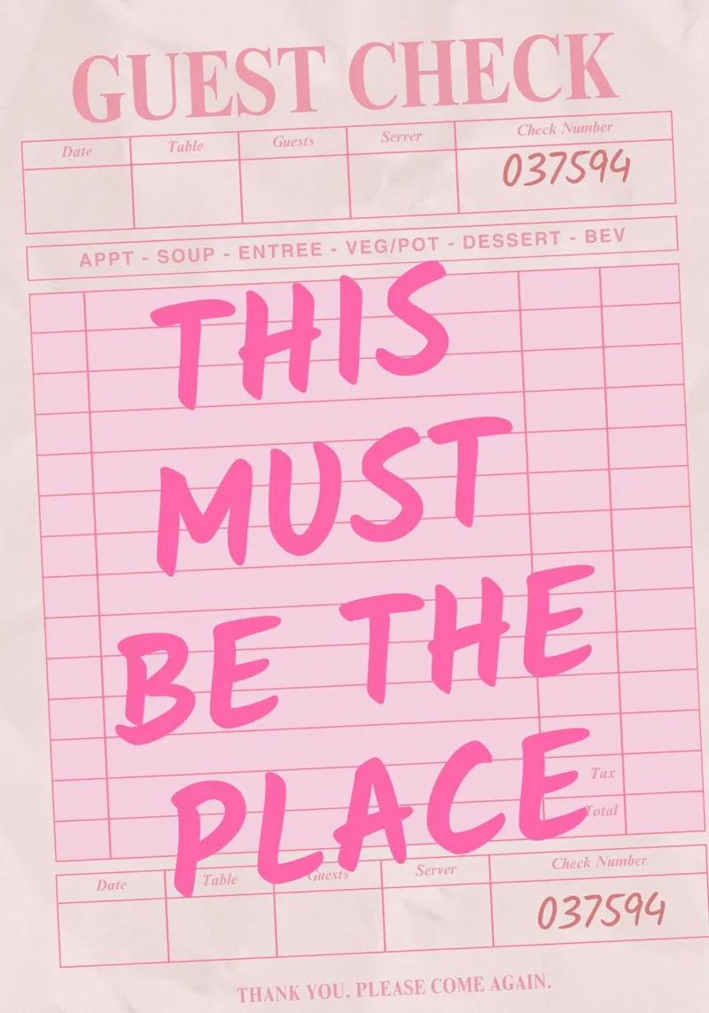This Must Be The Place Guest Check Print, canvas by pdigitalprints
