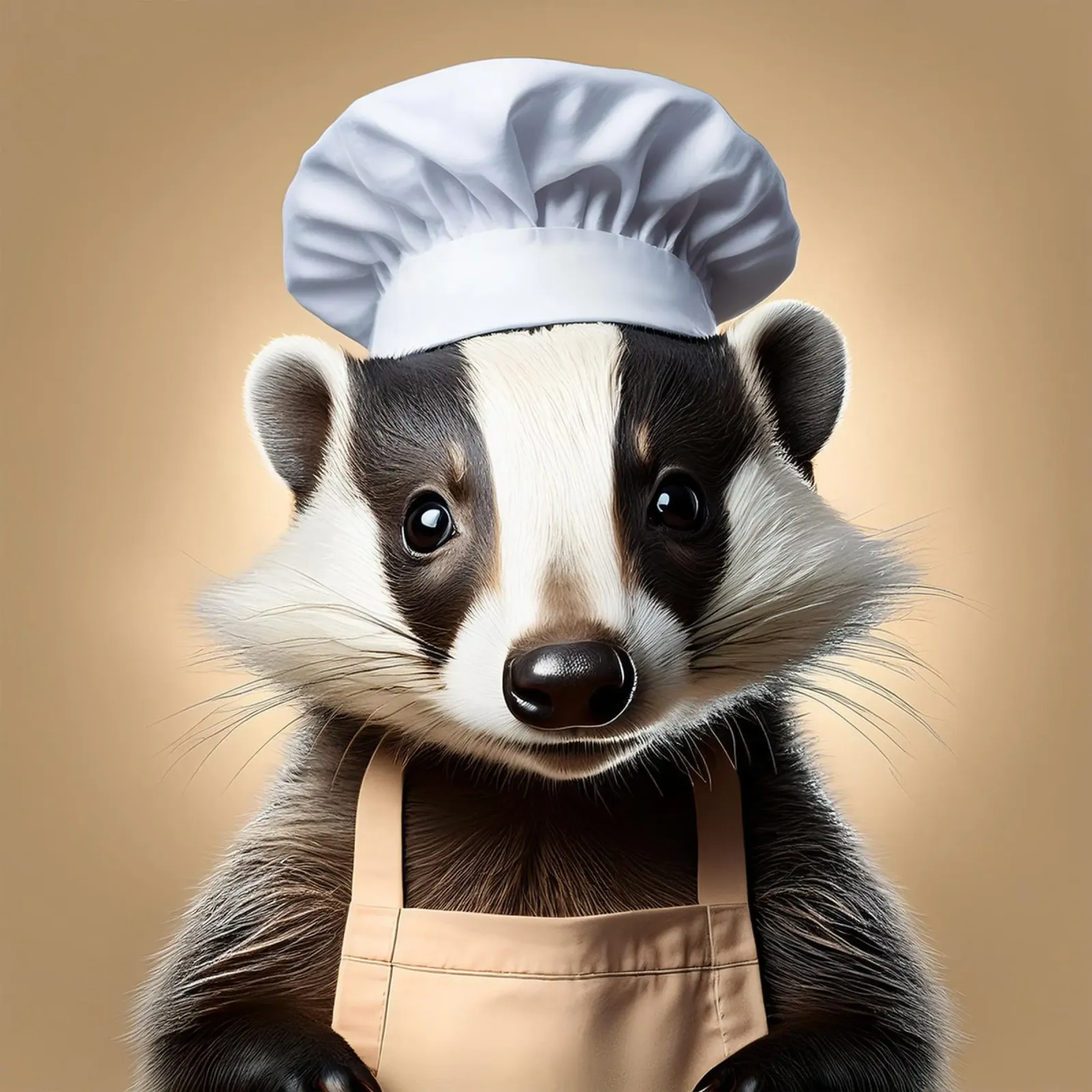 Charming Badger Chef Art Print | Whimsical Animal Decor canvas with Floater frame by FlexiDesignsByK