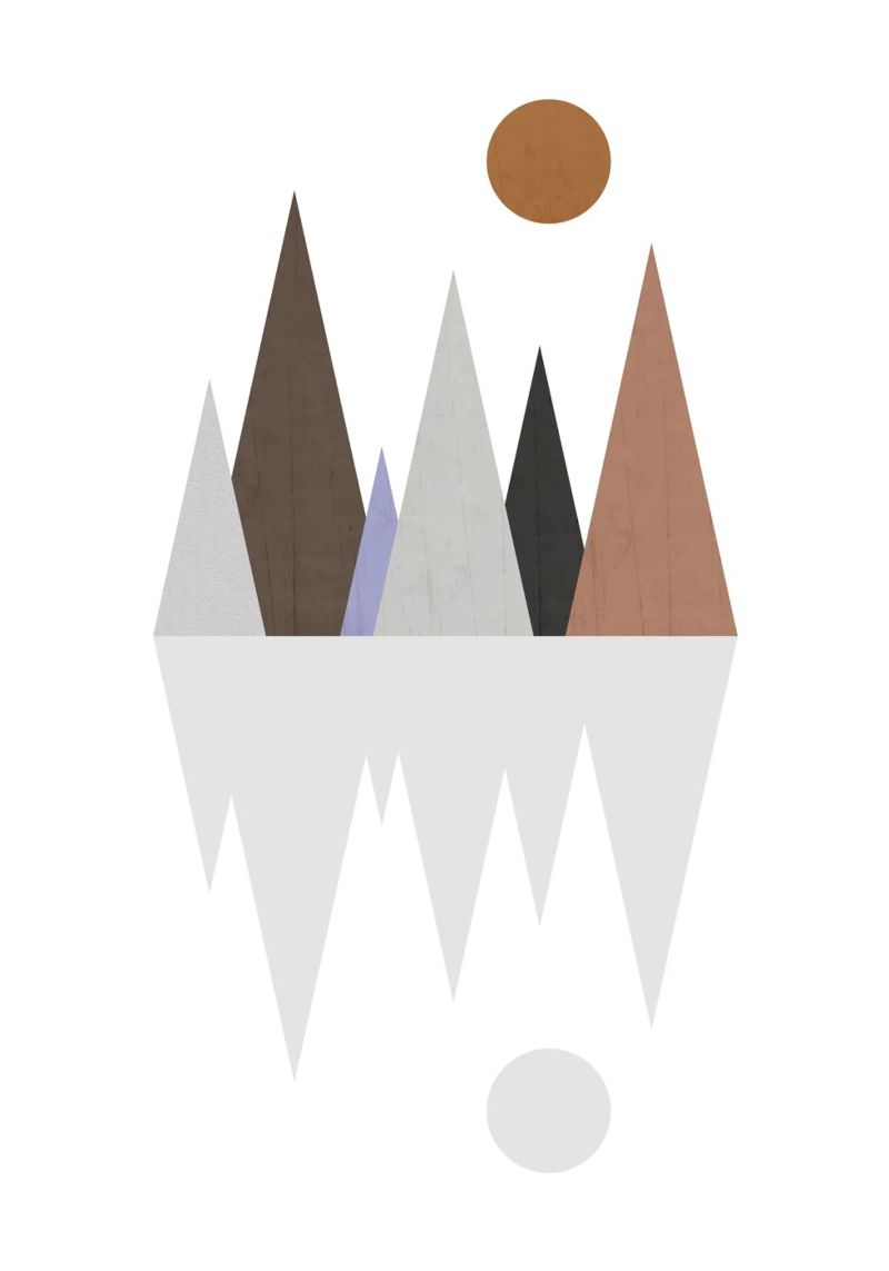 Minimalist landscape with inverted reflection Poster von LisaArtes