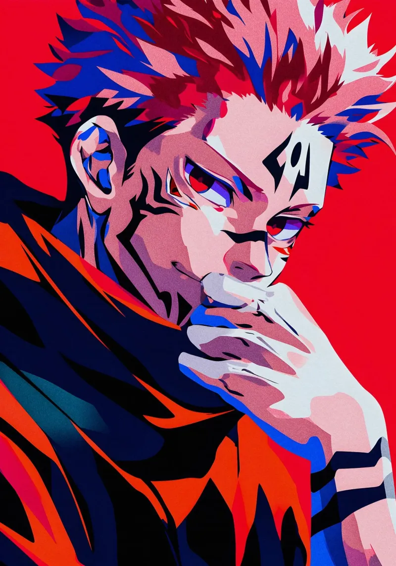 Sukuna Jujutsu Kaisen pellicola backlit da HopeStudio