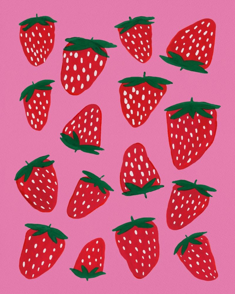 Cute strawberries poster by Wackapacka