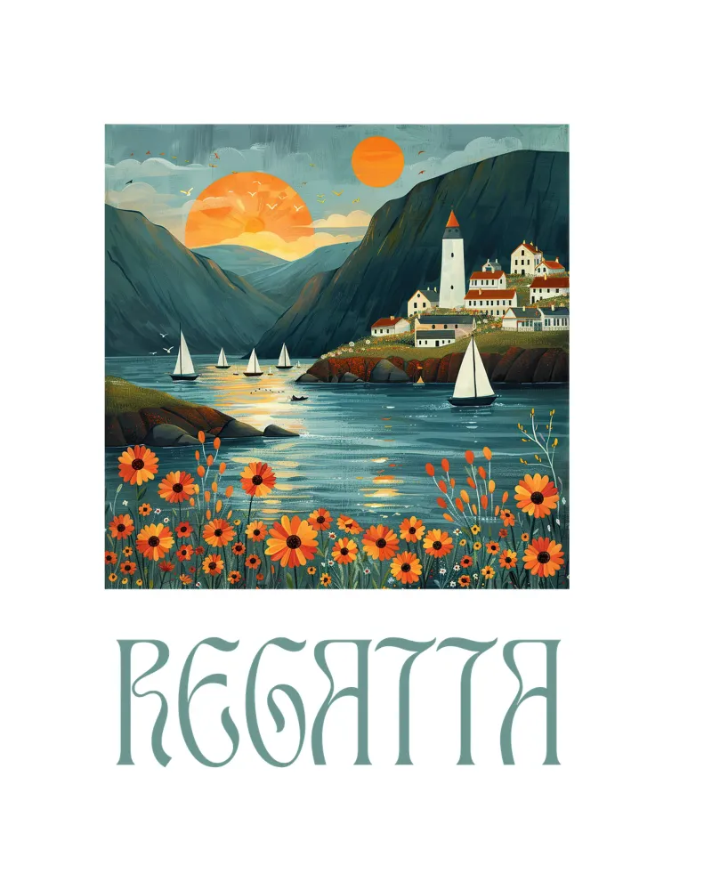 Journey on the Blue poster with plastic frame by Nikis Art Studio