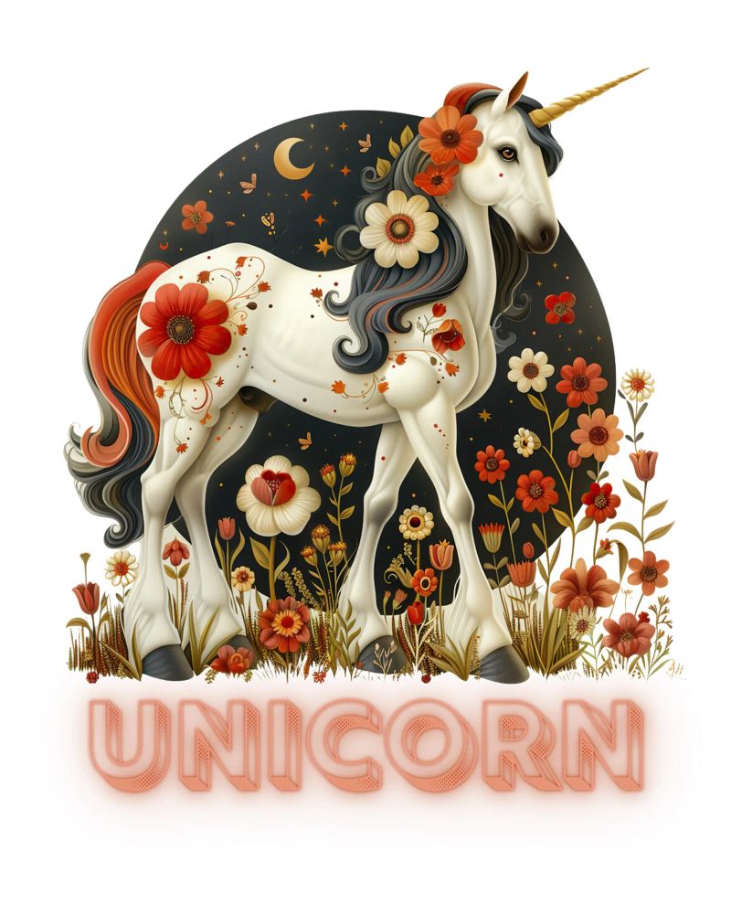 The Unicorn's Grace Poster von Nikis Art Studio