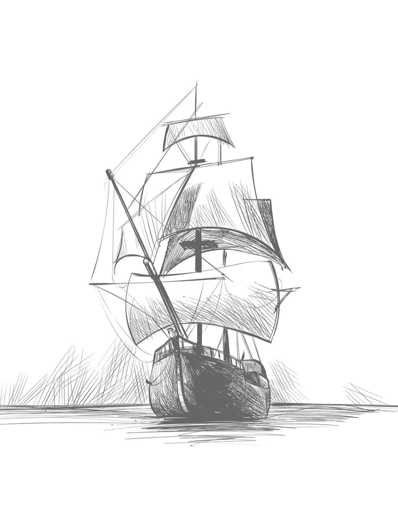Zeilschip aluminium-dibond van Urban Art Draw
