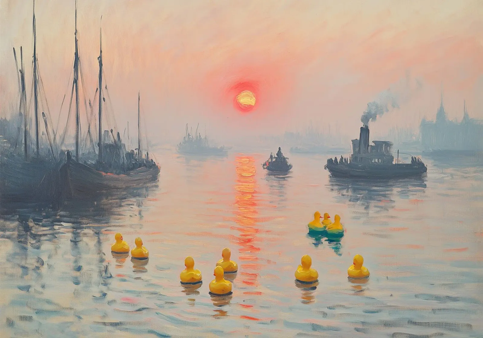 Morning Quack poster with wooden frame by Dikhotomy
