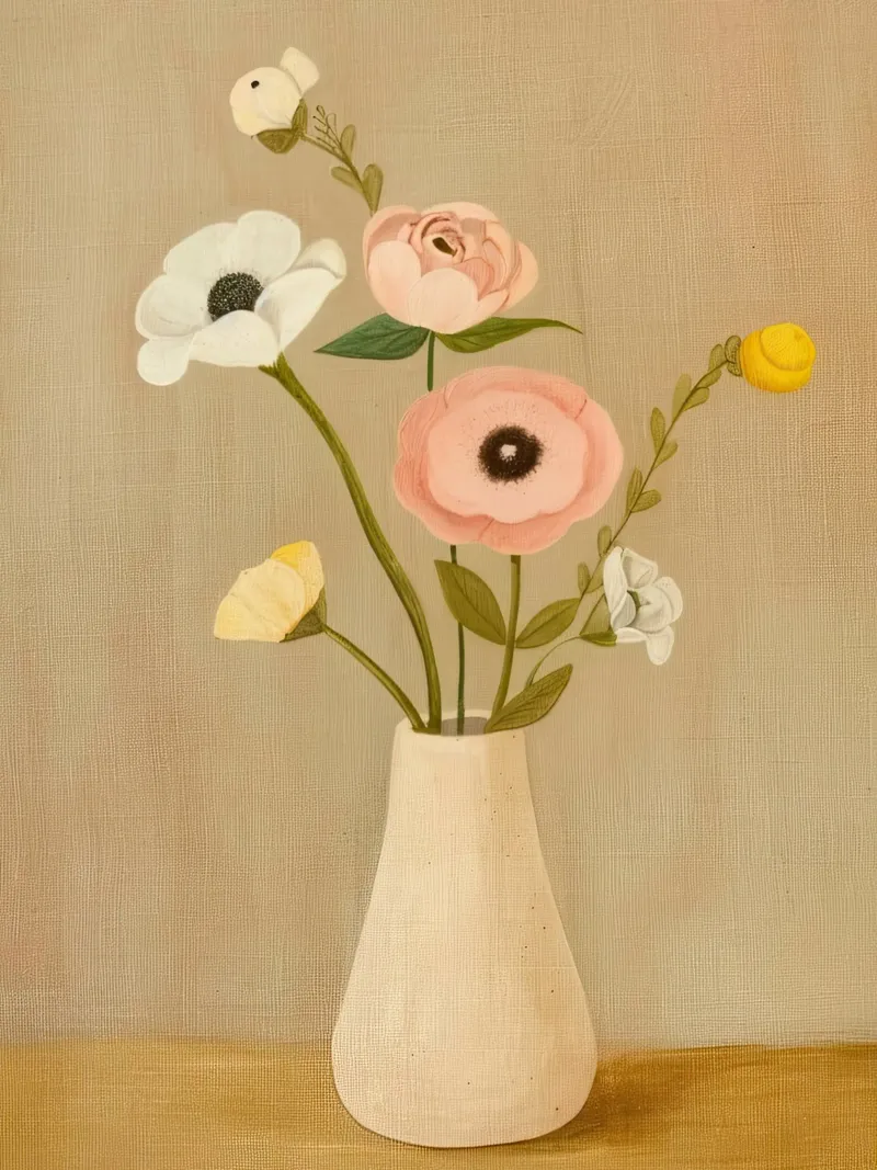 Soft Flowers canvas by Rustic Grace Studio 02