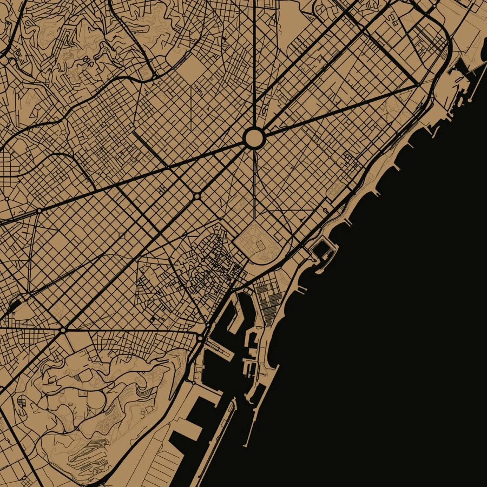 Barcelona Brown pellicola backlit da Urban Maps