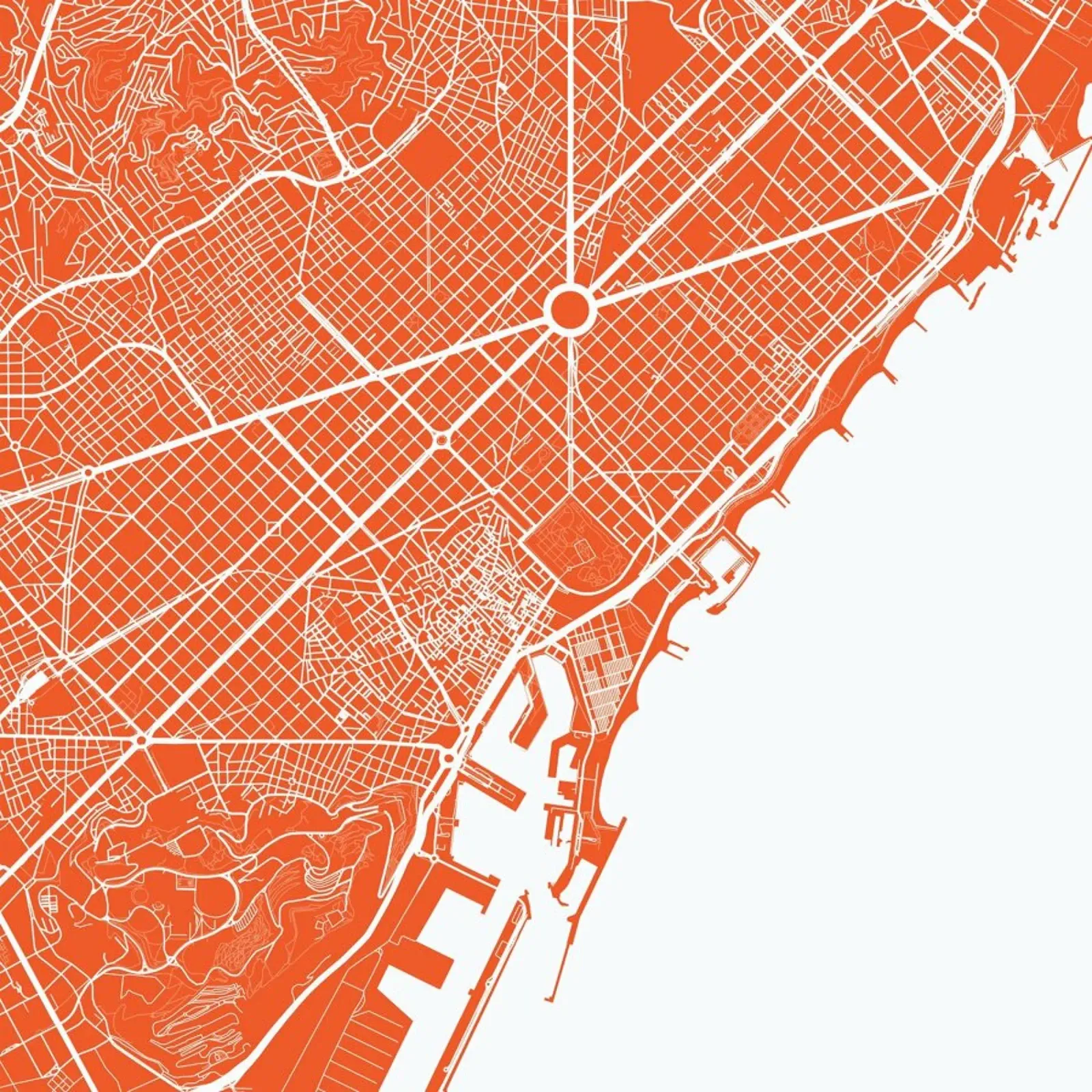 Barcelona Red pellicola backlit da Urban Maps