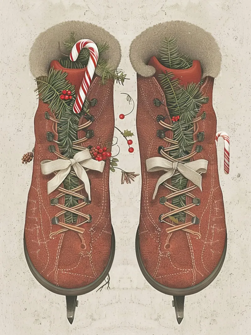 Mit Liebe gebundene Schlittschuhe Poster von Rustic Grace Studio 02