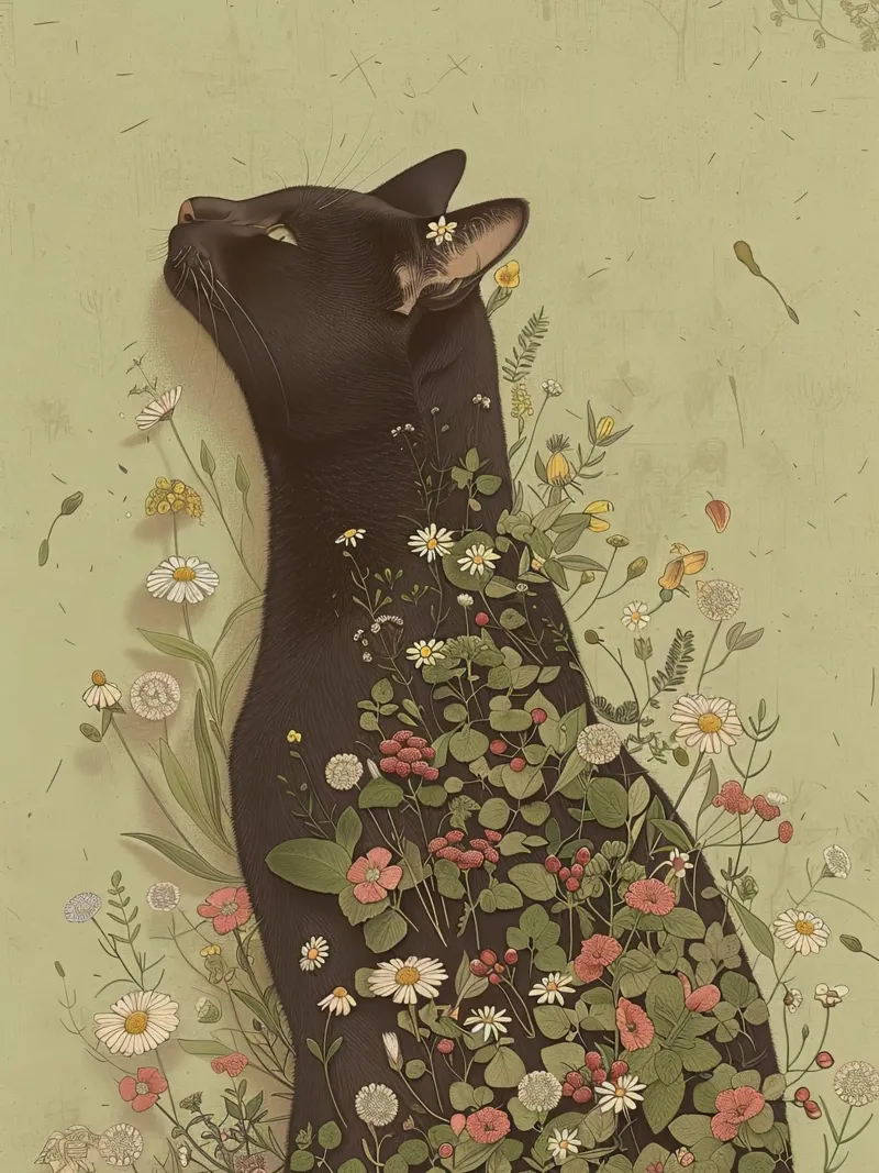 Sogno di gatto botanico pellicola backlit da Rustic Grace Studio 02
