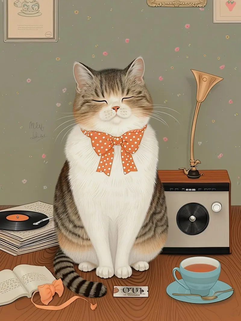 The Cat's Cozy Melody canvas by Rustic Grace Studio 02