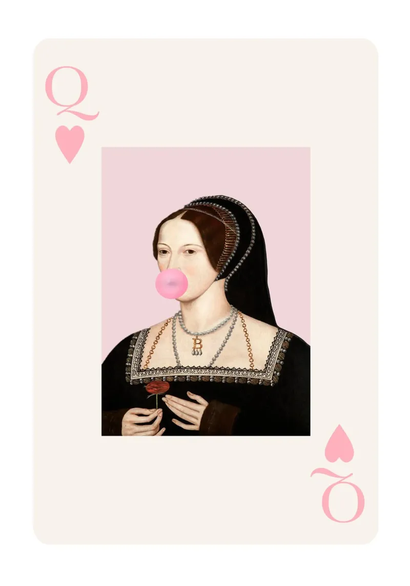 Anne Boleyn Playing Card Print alluminio dibond da GraceDigitalArtCo