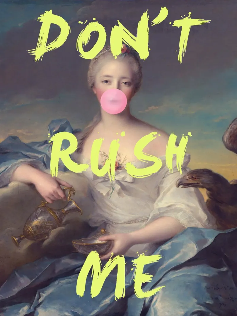 Don't Rush Me Neon Yellow Bubble-Gum pellicola backlit da GraceDigitalArtCo