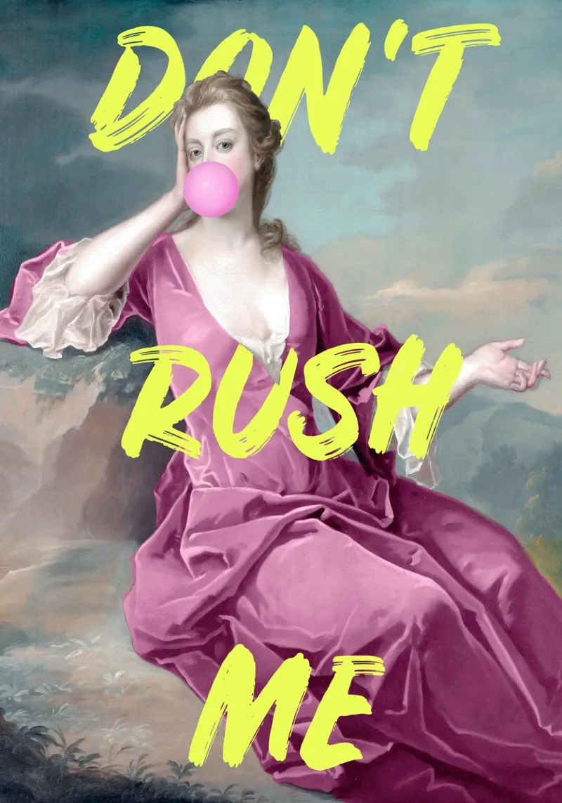 Don't Rush Me Yellow and Pink backlit film by GraceDigitalArtCo