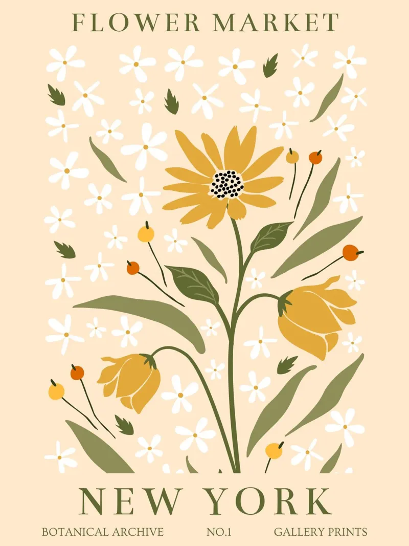 Girasole botanico - Poster fiori vintage poster da Whole©