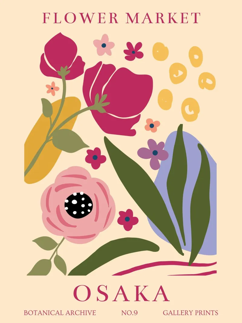 Design floreale vintage - arte floreale moderna carta hahnemühle da Whole©
