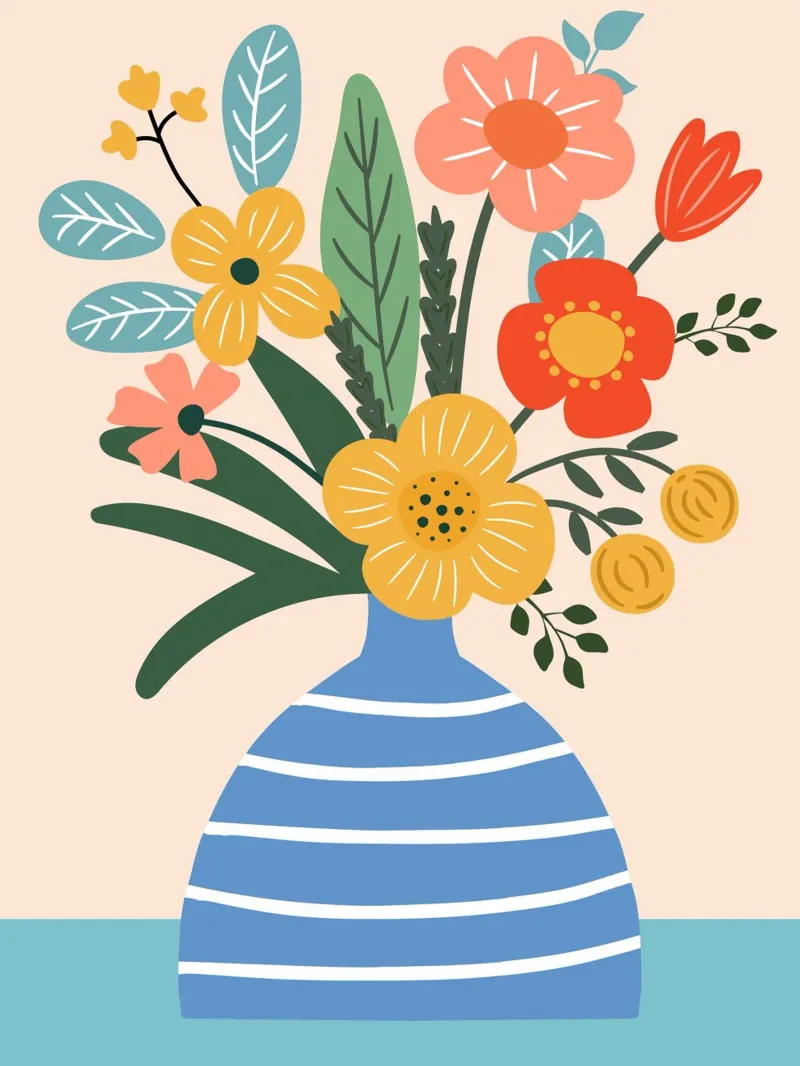 Illustrazione di un bouquet di fiori pellicola backlit da Whole©