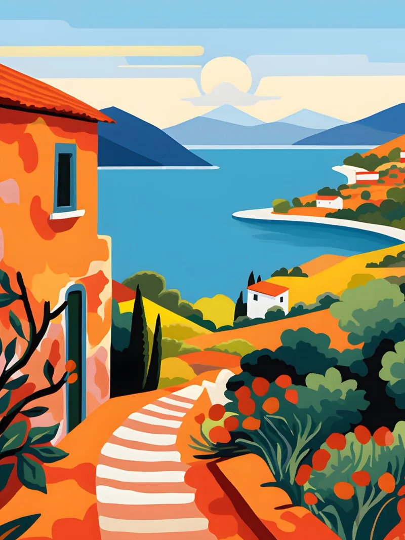 Paysage méditerranéen Artprint poster de Whole©