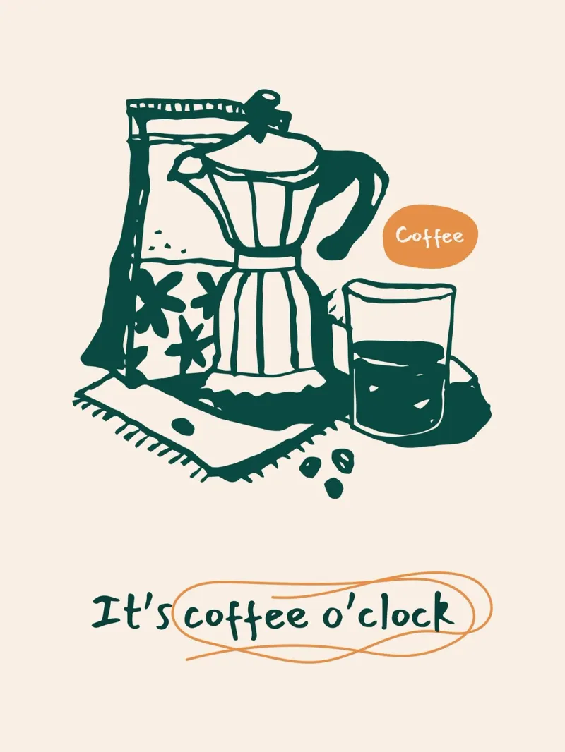 Caffè a ore Illustrazione pellicola backlit da Whole©