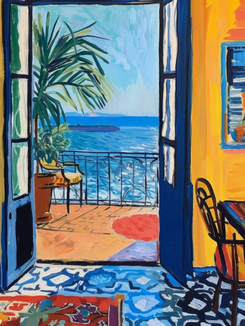 Vue sur la mer Terrasse Art toile avec Caisse américaine de Whole©