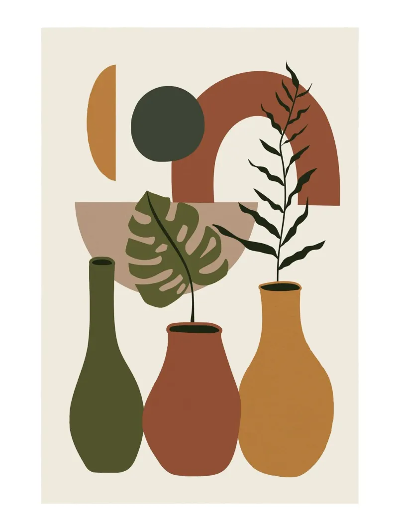 Illustrazione di vasi Boho pellicola backlit da Whole©