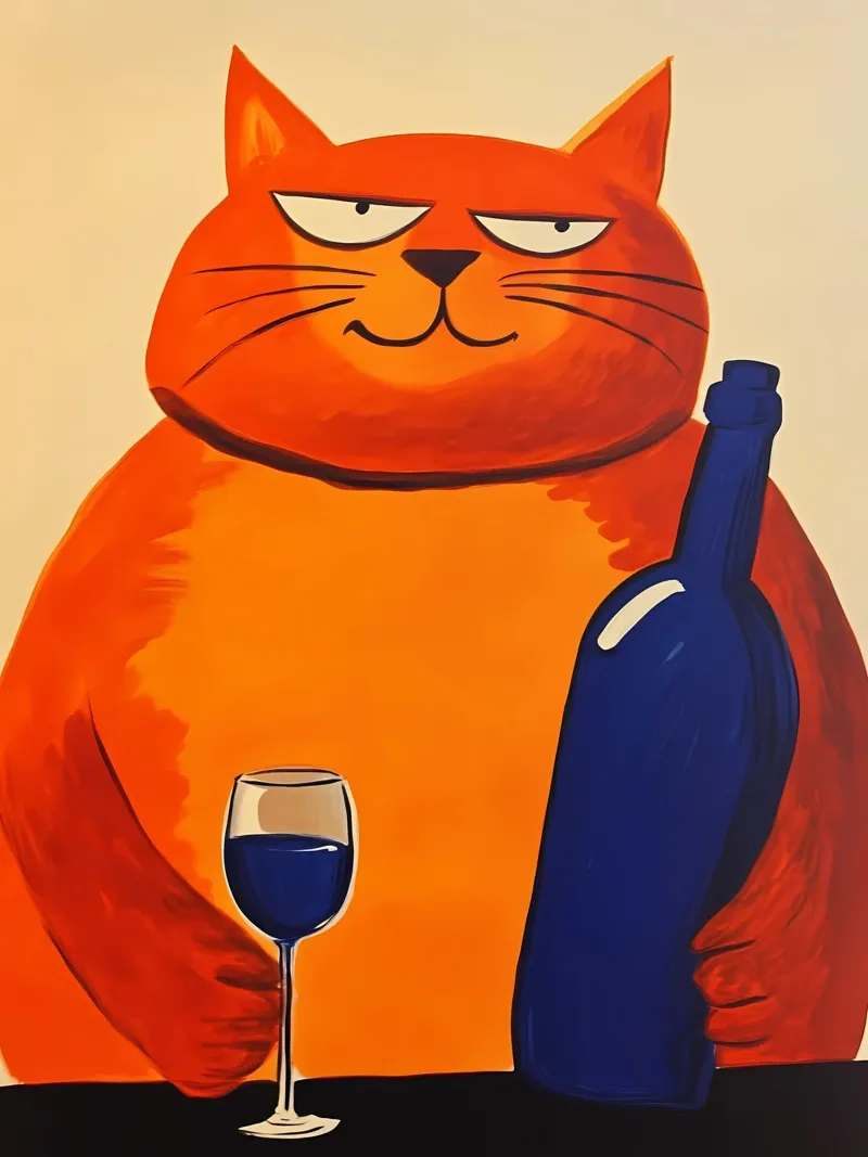 Gatto rosso con vino 2 pellicola backlit da IamHomeStudio
