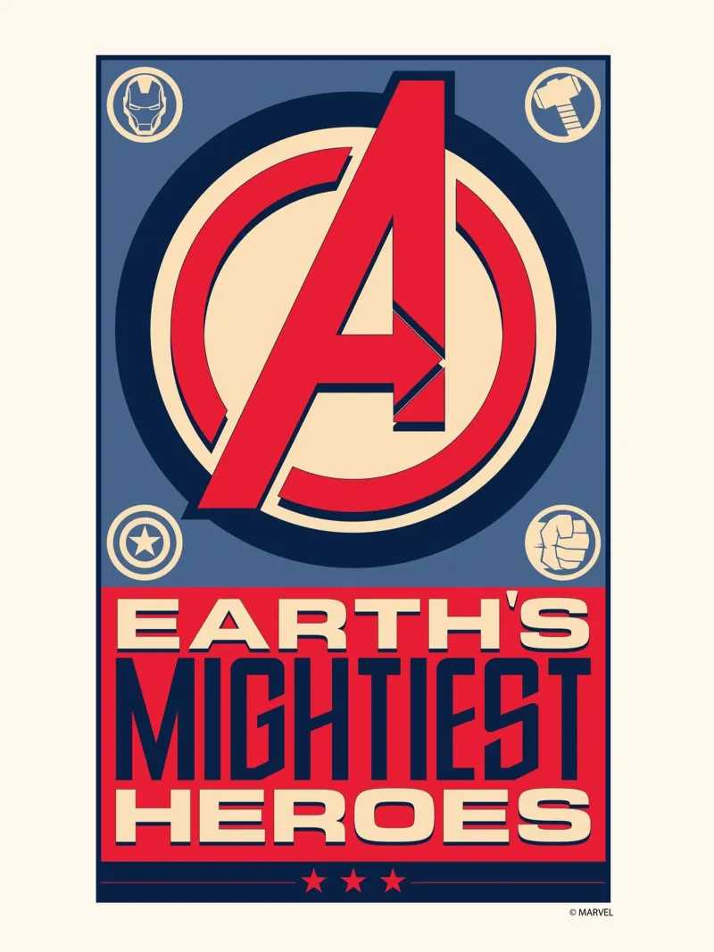 Earth´s mightiest heroes carta hahnemühle da MARVEL Designs by JUNIQE