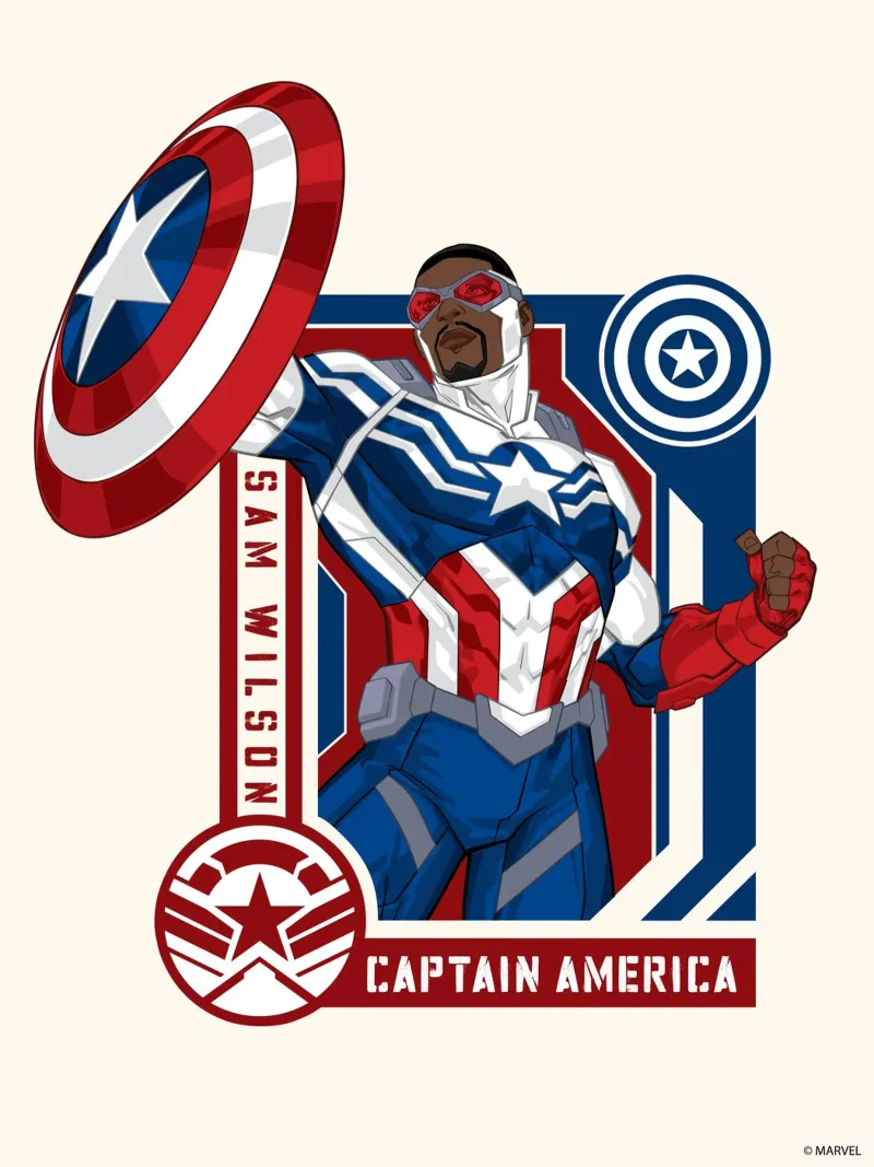 Sam Wilson - Captain American plexiglass da MARVEL Designs by JUNIQE