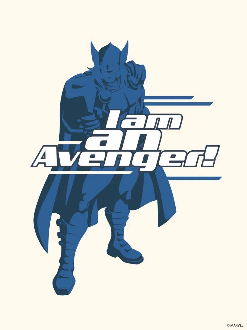 Thor - I am an Avenger! alluminio dibond da MARVEL Designs by JUNIQE