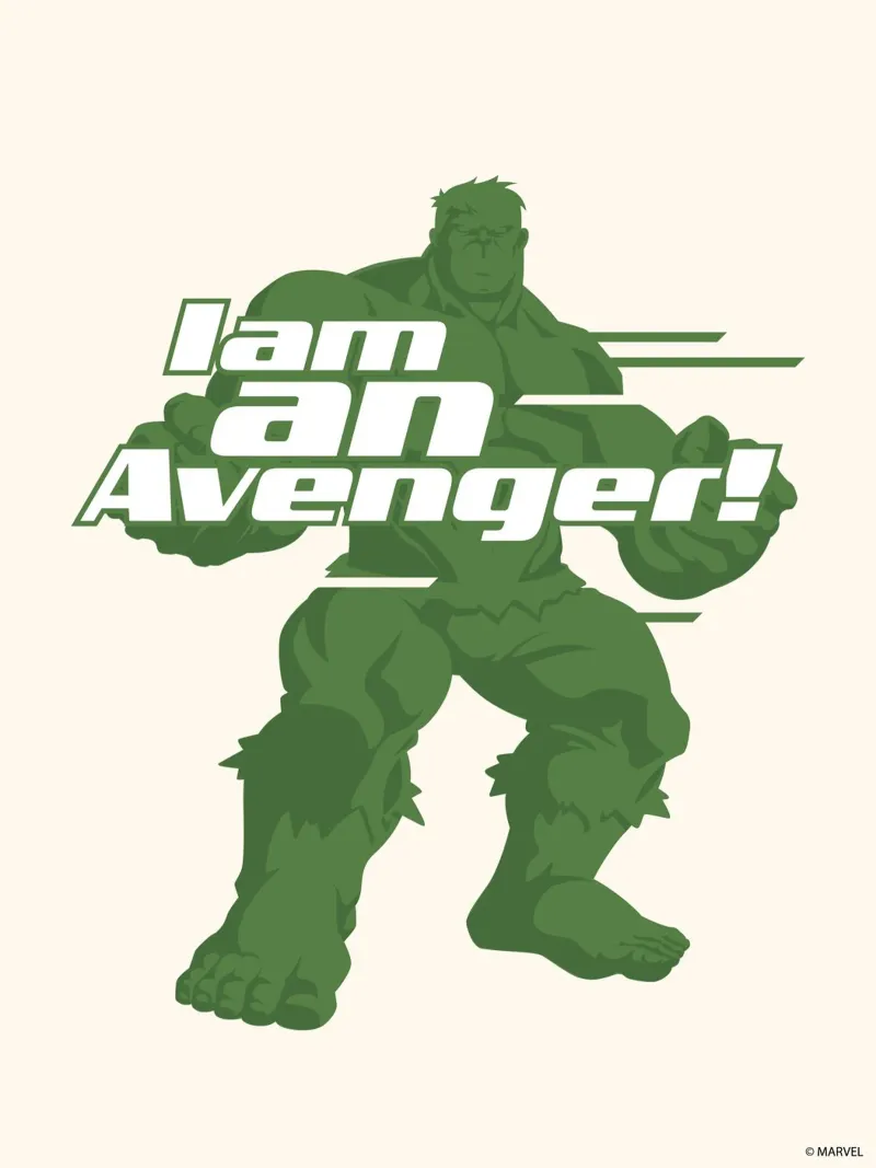 Hulk - I am an Avenger! plexiglass da MARVEL Designs by JUNIQE