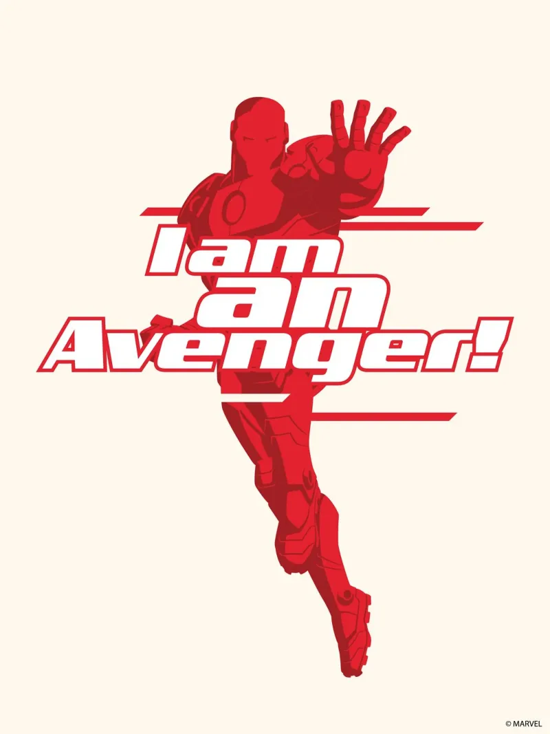 Iron Man - I am an Avenger! alluminio dibond da MARVEL Designs by JUNIQE