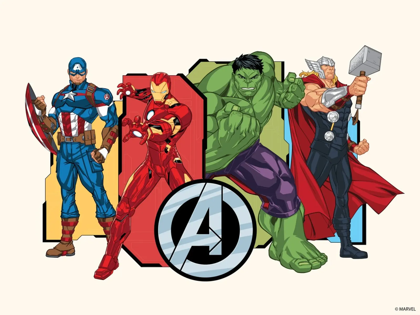 The Avengers vereint! carta hahnemühle da MARVEL Designs by JUNIQE