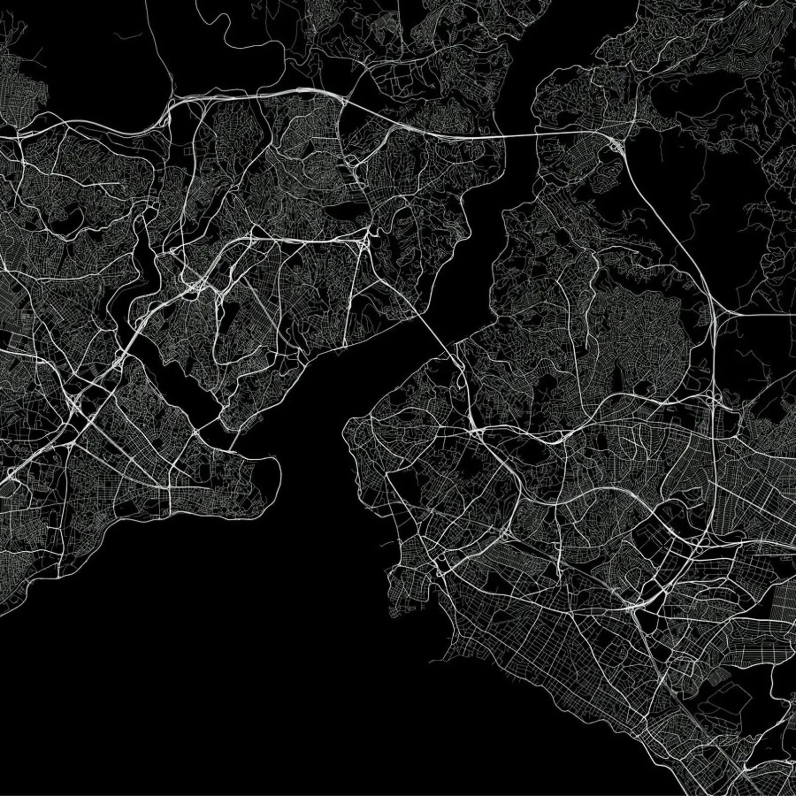 Traffic Istanbul Black carta hahnemühle da Urban Maps