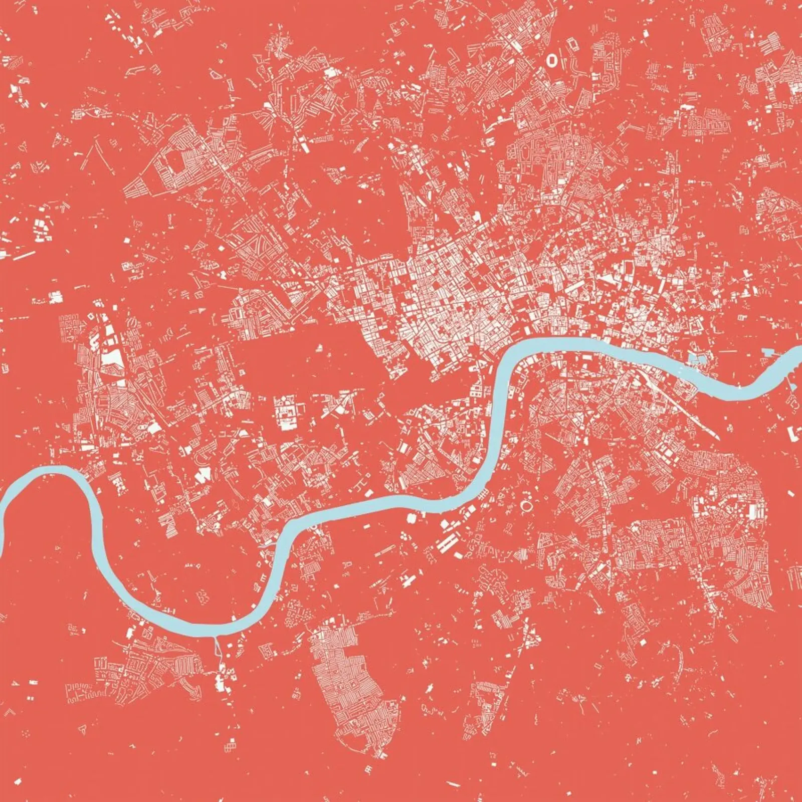 London Pink poster con telaio in legno da Urban Maps