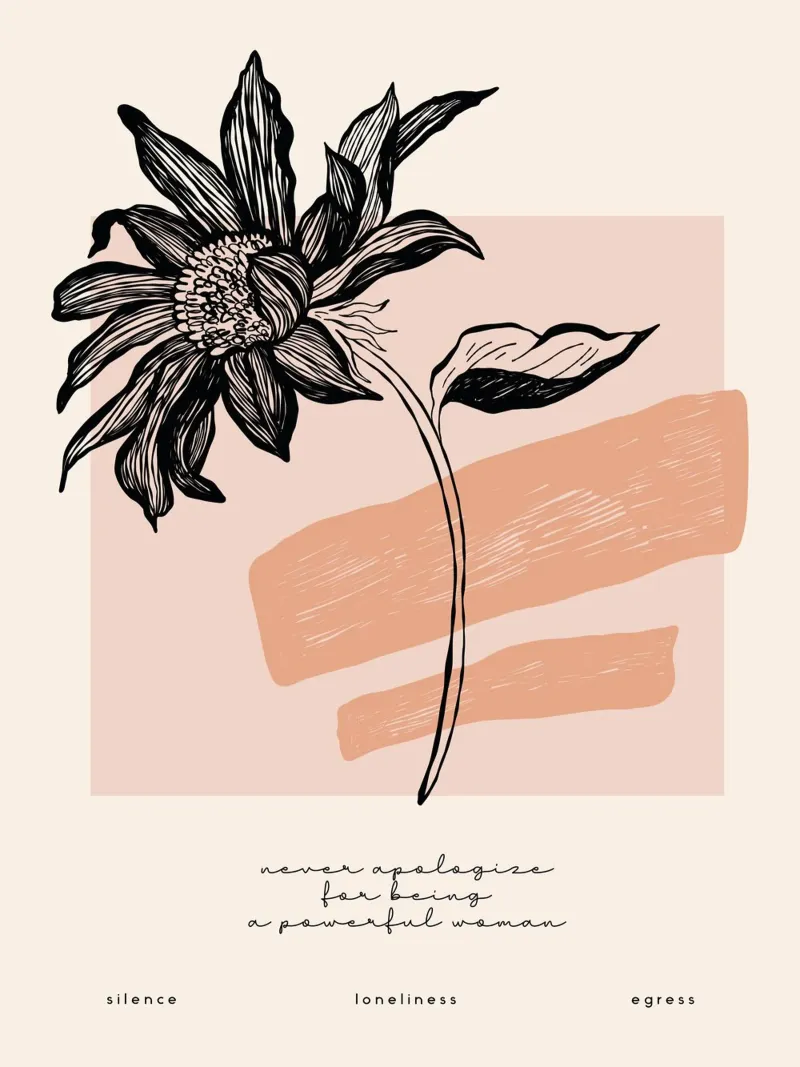 Illustrazione di fiori eleganti - Design lineare moderno plexiglass da Whole©