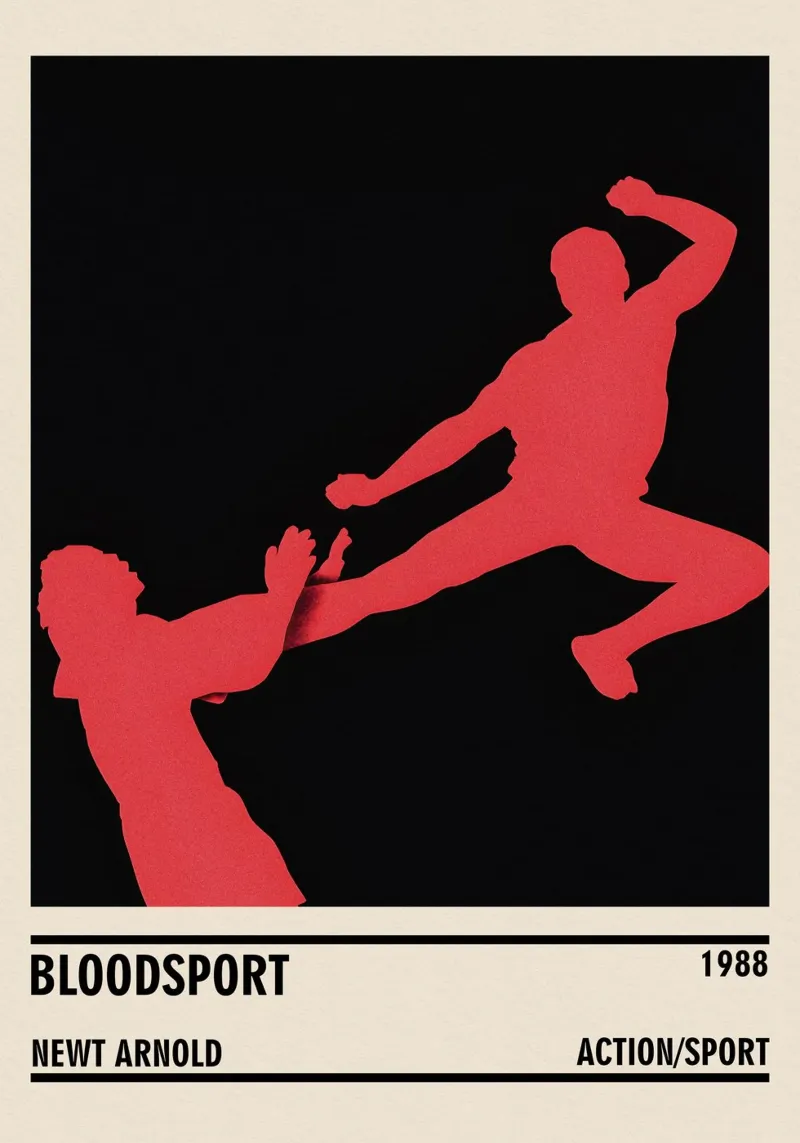 Bloodsport poster con telaio in legno da TheArtstudio