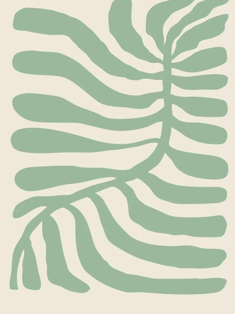 Abstracte plantaardige kunst - Modern lijnbladontwerp hahnemühle van Whole©