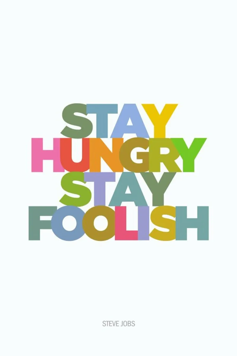 Stay hungry poster with wooden frame by Visual Philosophy