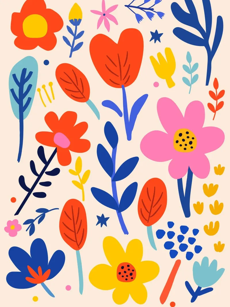 Kleurrijke verscheidenheid aan bloemen - speelse bloemsierkunst canvas met Baklijst van Whole©