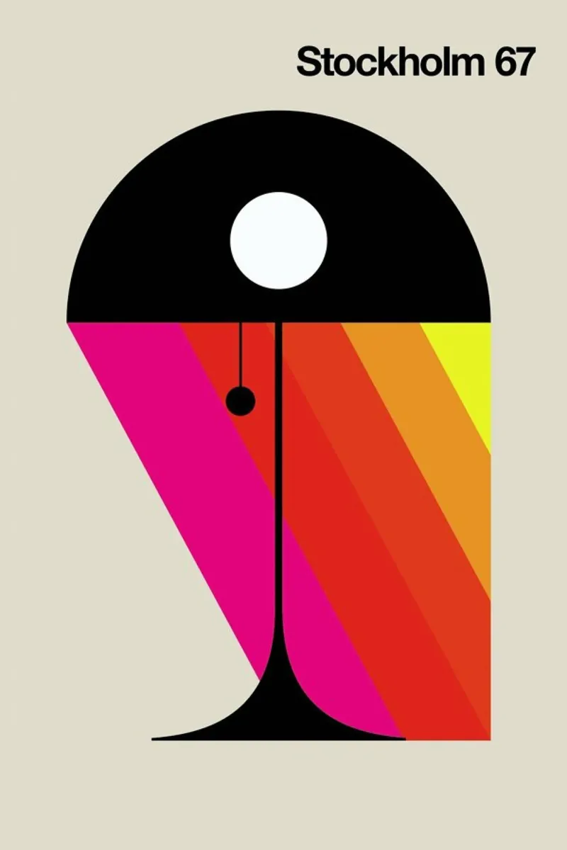 Stockholm 67 poster with plastic frame by Bo Lundberg