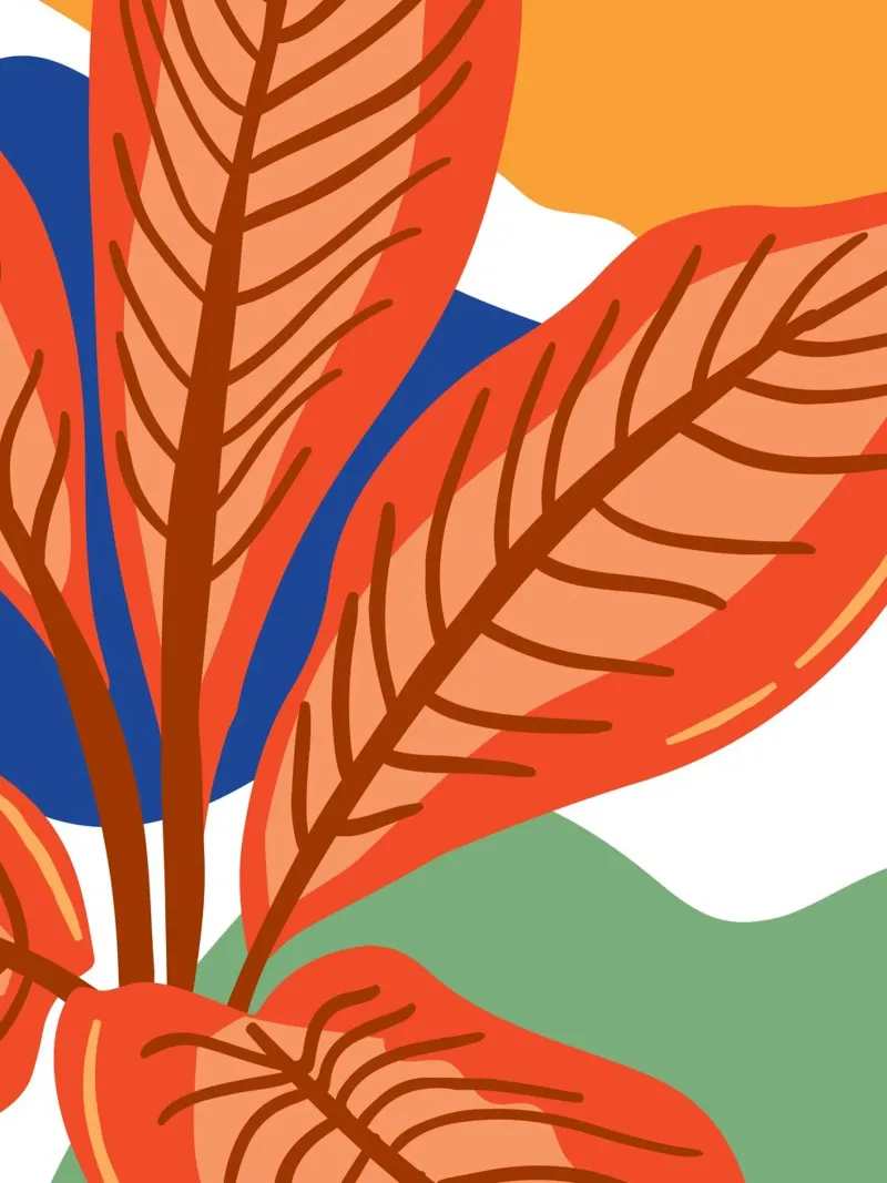 Abstract leaf pattern - Tropical elegance acrylic glass by Whole©