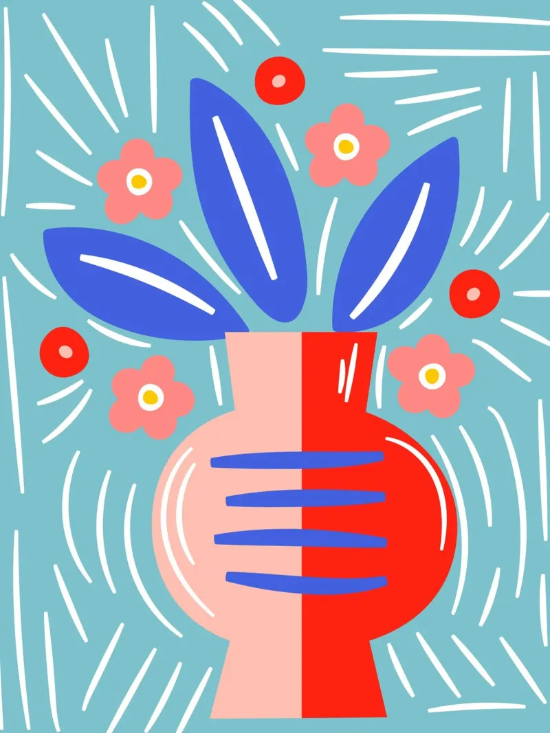 Fiori in vaso - Design grafico moderno pellicola backlit da Whole©