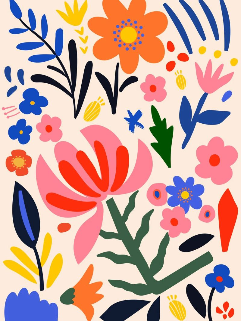 Fleurs abstraites - Coloré & Moderne poster de Whole©