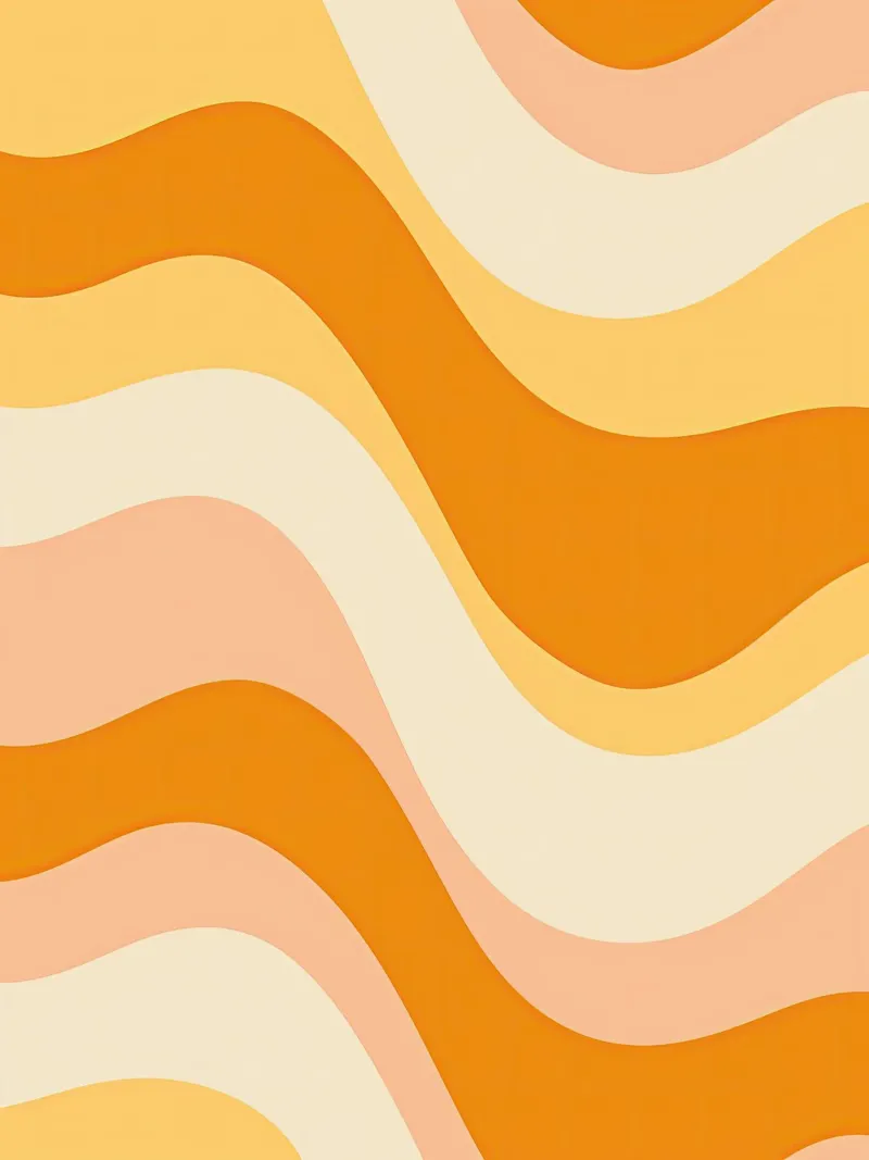 Abstract 70s peach and mustard pattern canvas by Autofocus