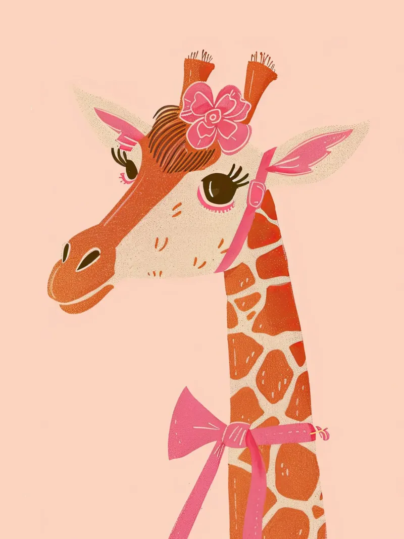Glamouröse Giraffe mit Schleife Hahnemühle von DaarbyN